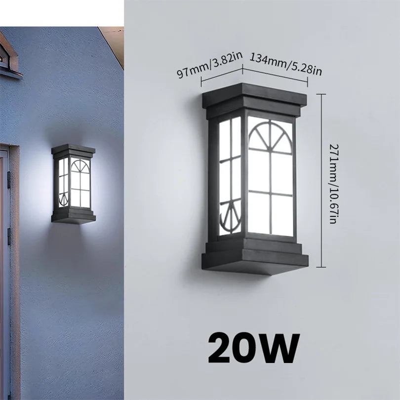 Moktan Sabai LED Outdoor Wall Light – IP66 Waterproof Motion Sensor Lamp for Porch & Garden No Sensor Model G 20W Warm White