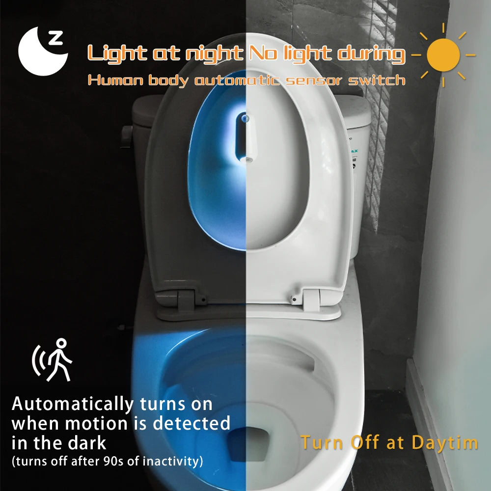 Moktan Sabai Motion Sensor Toilet Night Light RGB LED Bowl Light Rechargeable Bathroom Decor Lamp