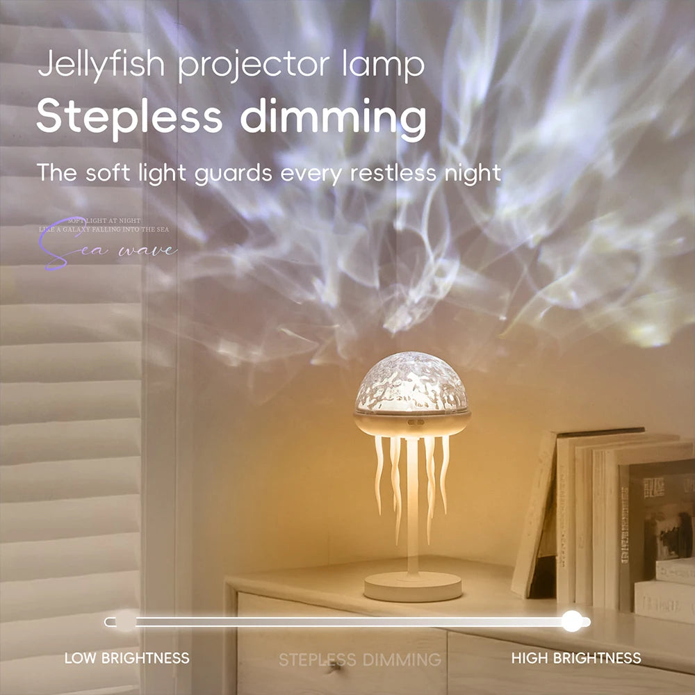 Moktan Sabai Jellyfish LED Projection Night Light Table Lamp Remote Ocean Ambient Bedroom