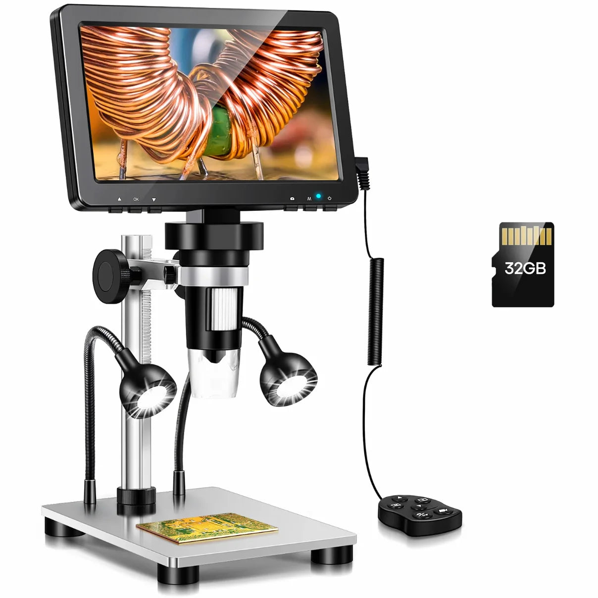 Moktan Sabai 7 Inch Digital Microscope 1200X Coin Repair Camera with LED PC View