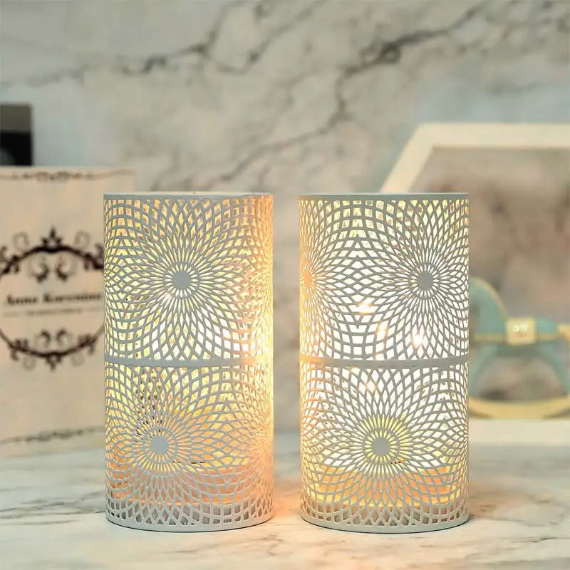 Moktan Sabai 2Pcs Battery LED Table Lamps – Modern Cylinder Cordless Lights for Home & Wedding
