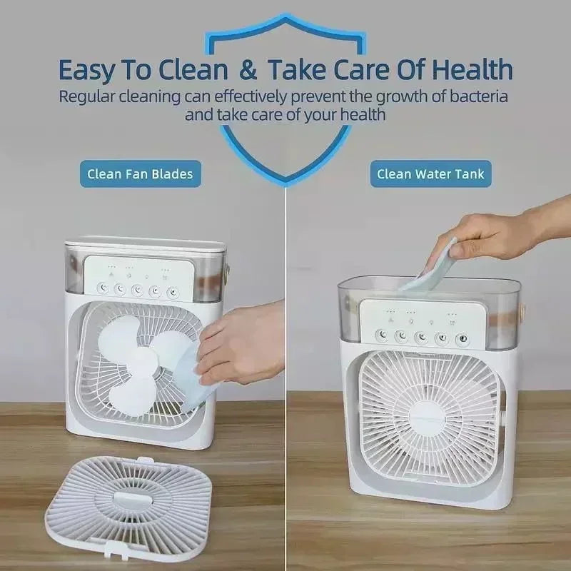 Moktan Sabai Compact Air Cooler | 3-in-1 Evaporative Cooler Fan with Adjustable Speeds | USB Powered for Personal Comfort