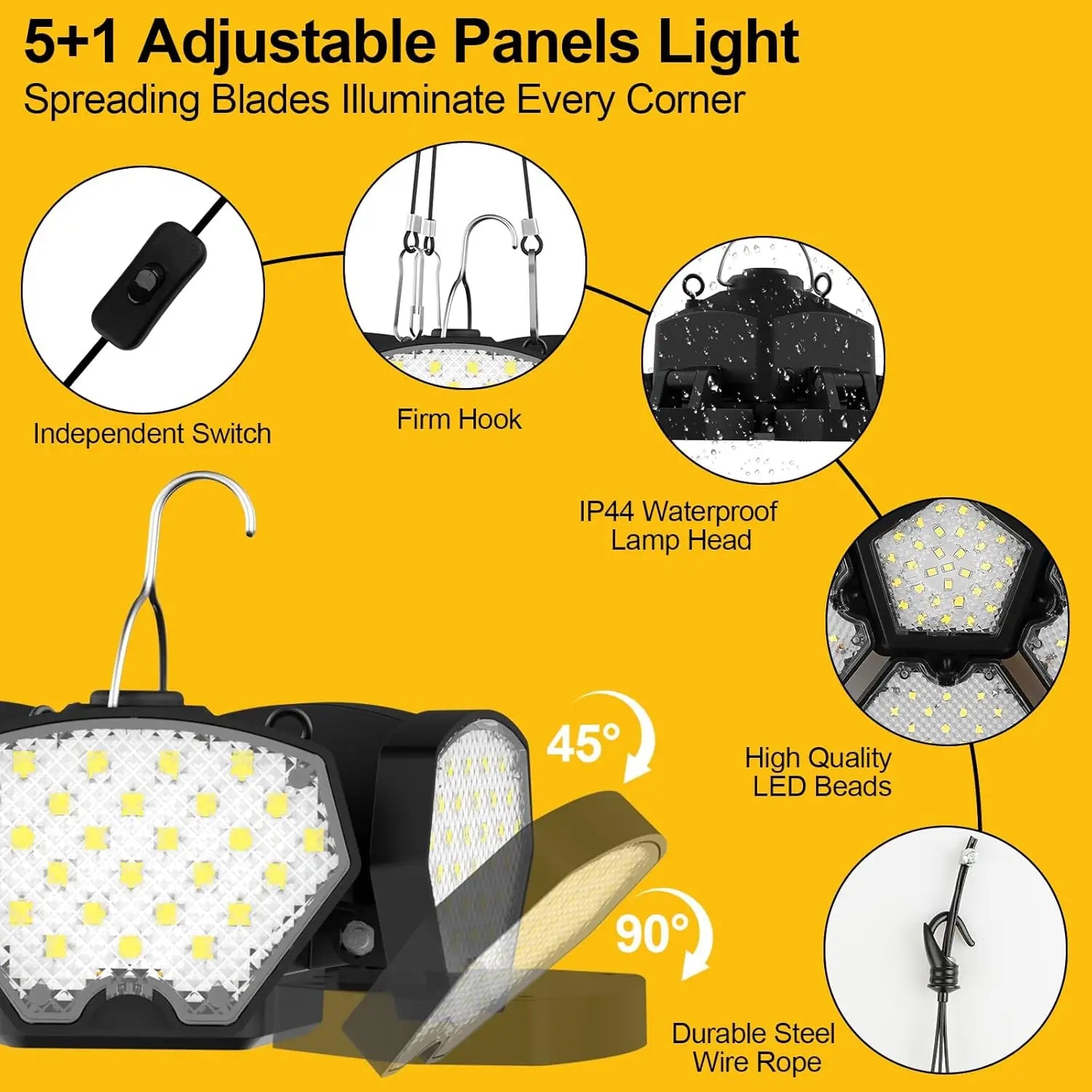 Moktan Sabai Battery Operated LED Work Light 20V Outdoor Camping Garage Emergency Floodlight