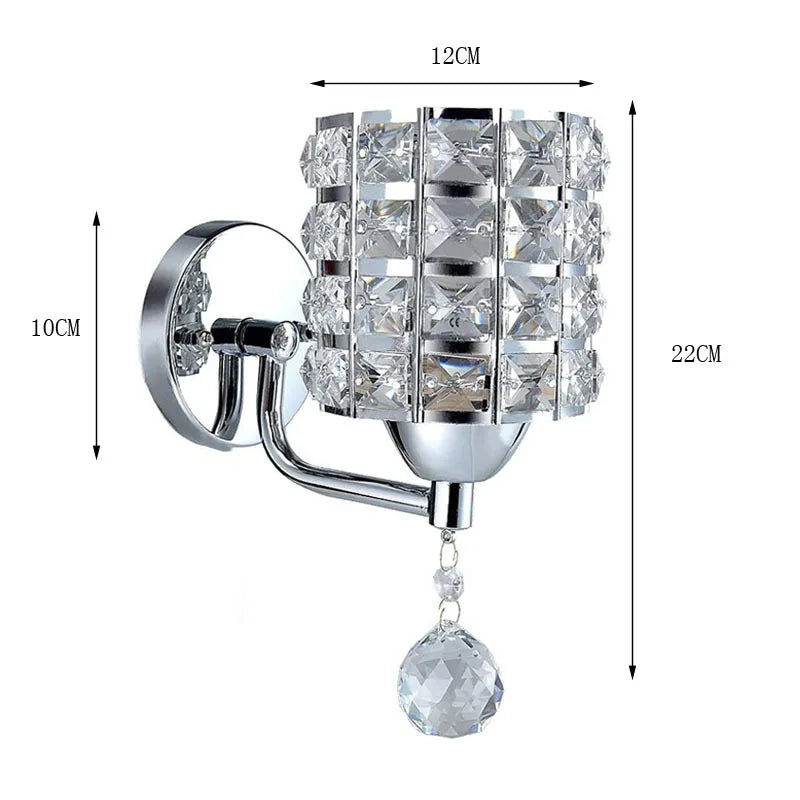 Moktan Sabai Crystal Wall Lamp – Gold/Silver Decorative Sconce Light for Bedroom & Living Room