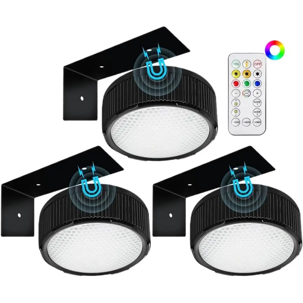Moktan Sabai 3 Pack Remote Control Picture Lights Battery Powered Dimmable Art Display Lamps Black