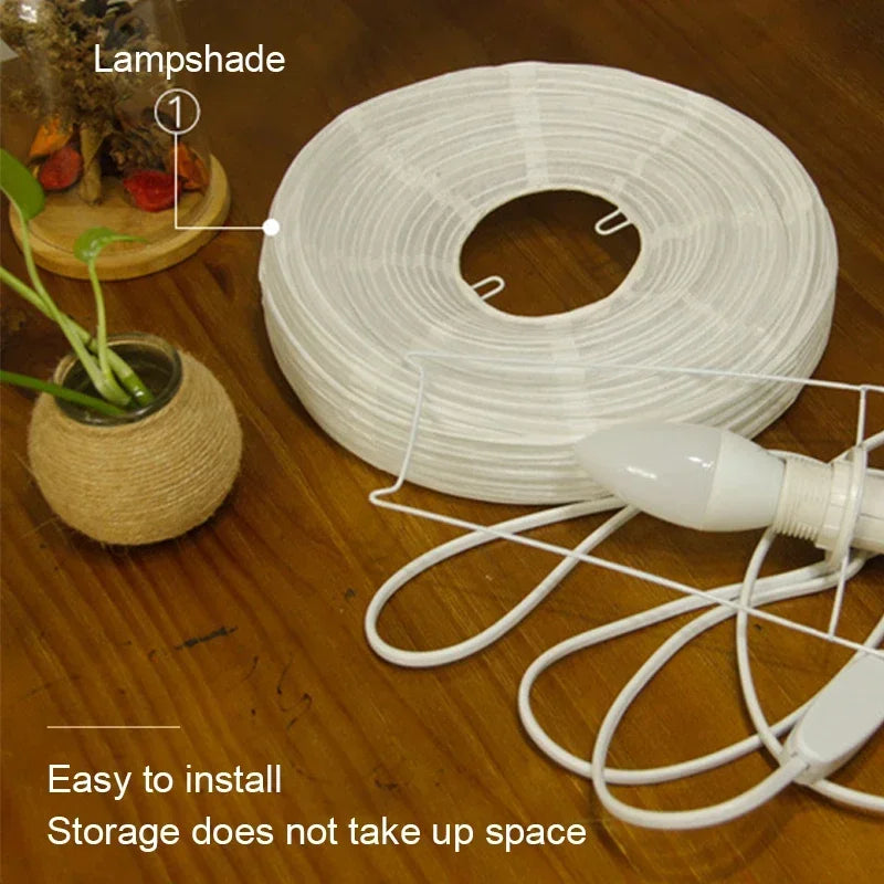 Moktan Sabai Japanese LED Lantern Table Lamp Rice Paper Bedside Light Living Room Bedroom Decor