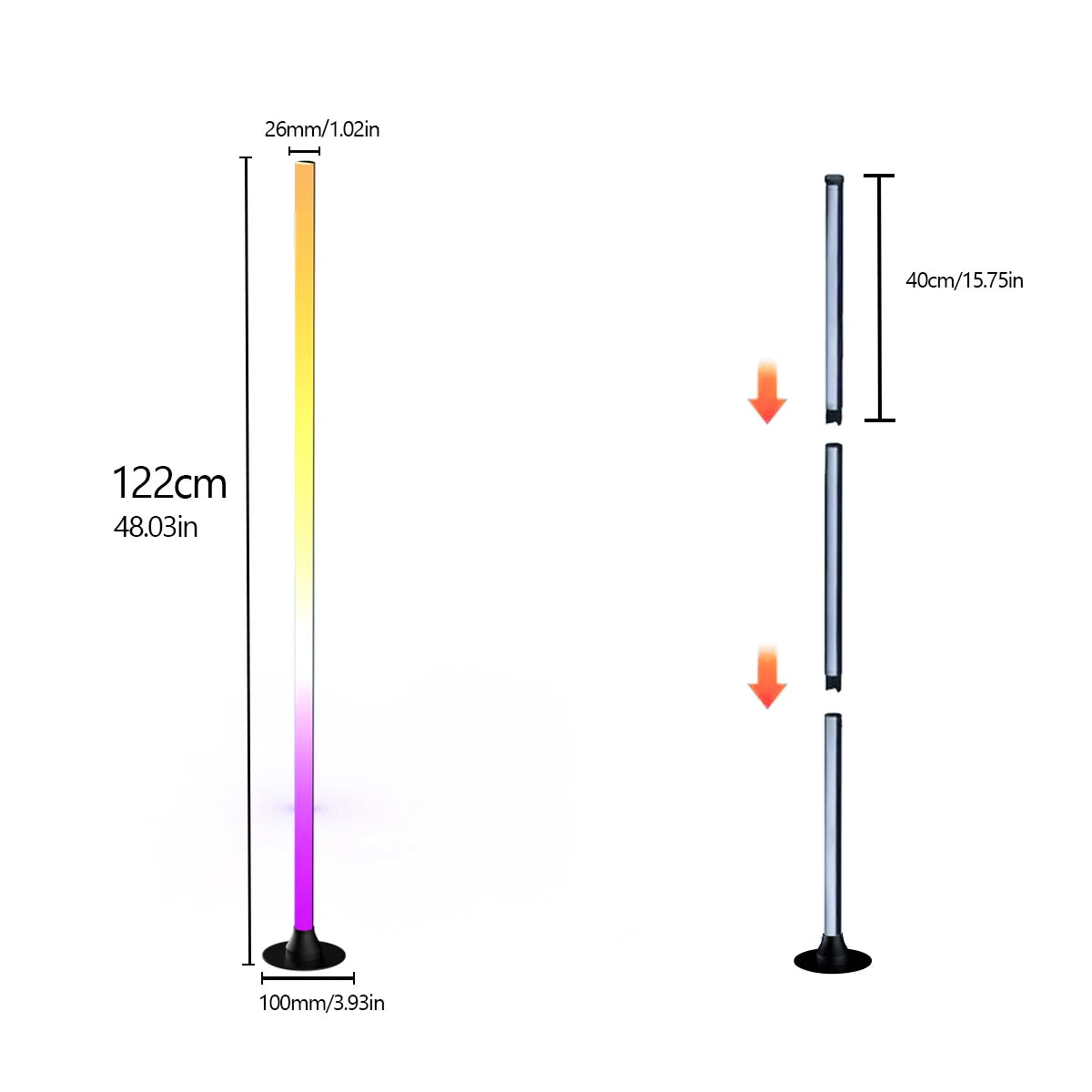 Moktan Sabai Smart RGB LED Floor Lamp App Control Music Sync Corner Light with Timer