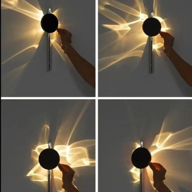 Moktan Sabai Stainless Rotatable LED Wall Sconce Creative Shadow Light Bedroom Bedside Stairs