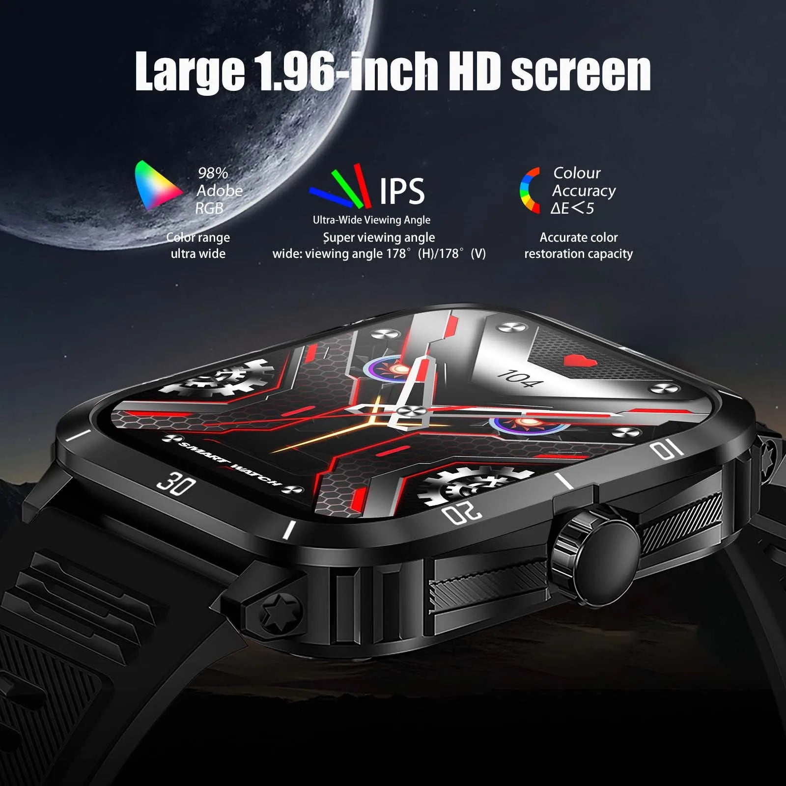Moktan Sabai Men’s Smart Watch 3ATM Waterproof with Heart Rate, Blood Pressure & 100+ Sport Modes