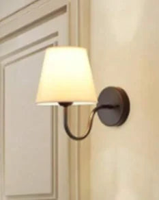 Moktan Sabai Modern Fabric Wall Lamp – Retro E27 Bedside Sconce Light for Bedroom & Living Room 1 piece Black