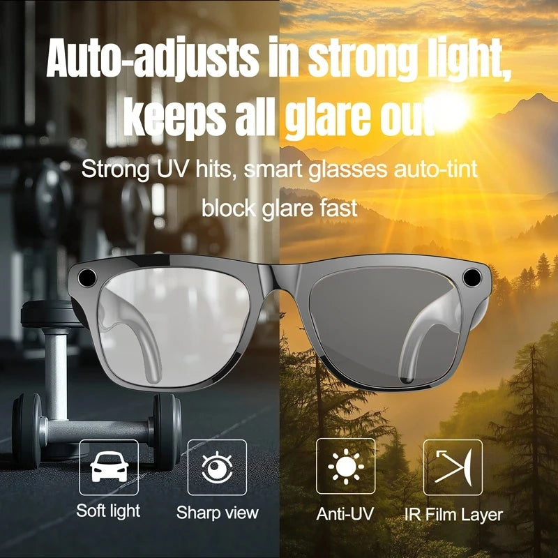 Moktan Sabai AI Smart Glasses Photochromic Camera Bluetooth Call Music Voice Assistant