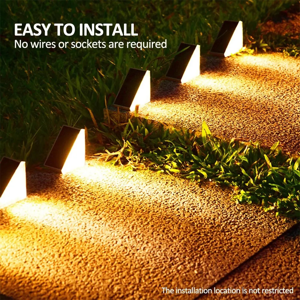 Moktan Sabai Outdoor Solar Step Lights Warm White RGB IP67 Waterproof Pathway Patio Yard
