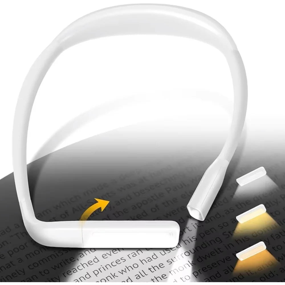 Moktan Sabai USB Rechargeable Reading Neck Light Hands Free Book Light for Bed Night White