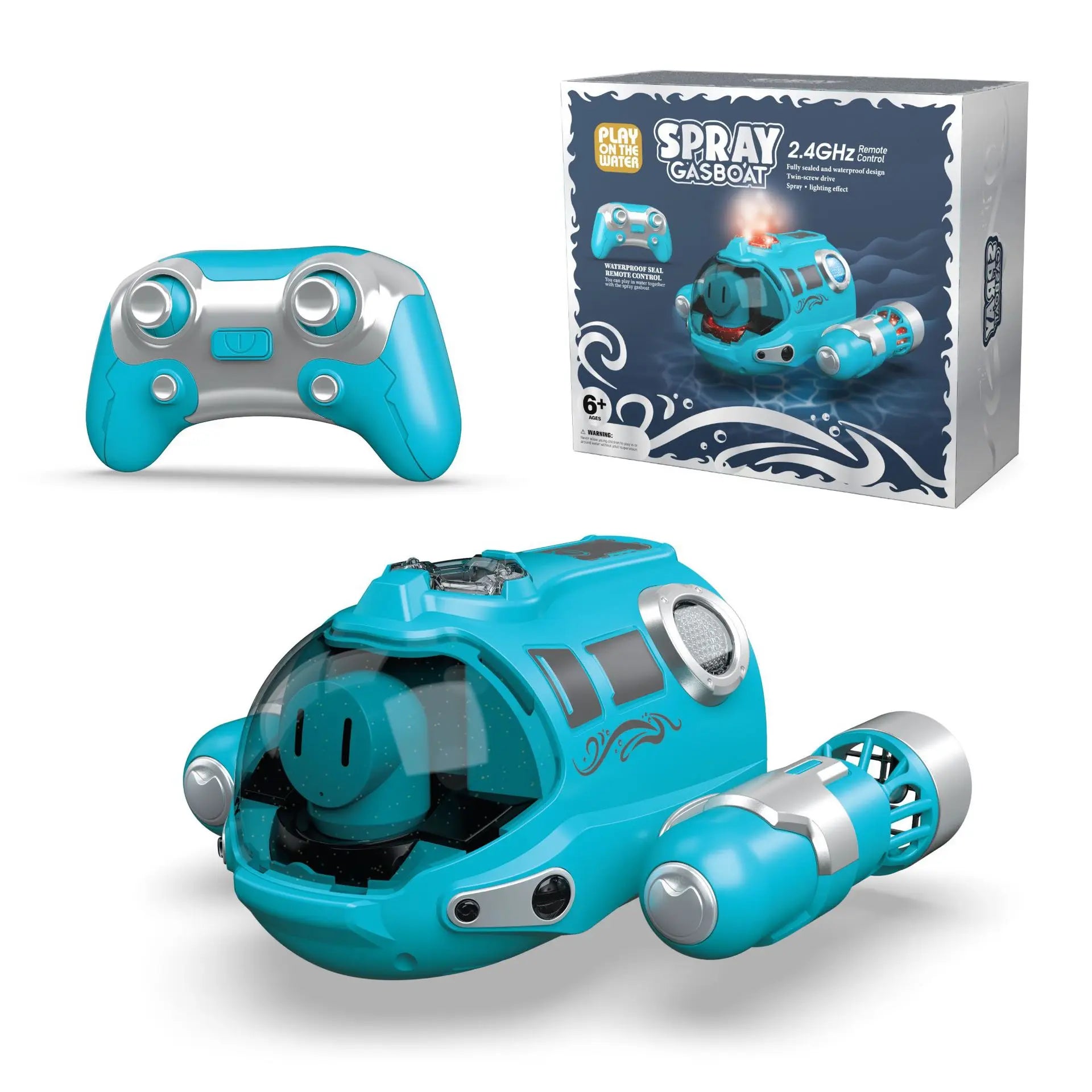 Moktan Sabai Waterproof RC Boat Toy for Kids Dual Propeller Remote Control Boat Blue