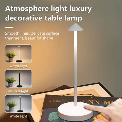 Wireless LED Table Lamp – Cordless Dimmable Touch Light for Bedroom & Living Room