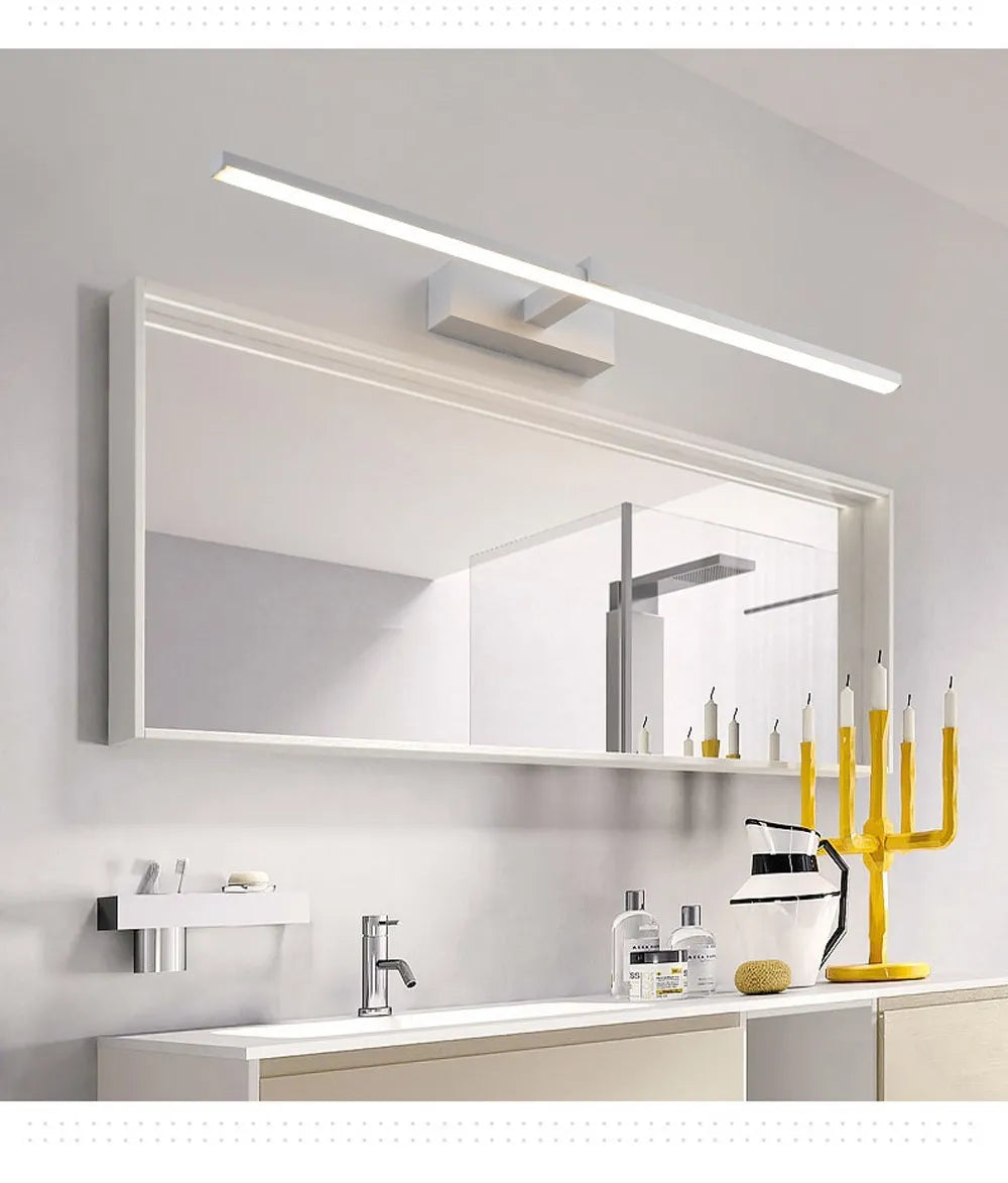 Moktan Sabai LED Bathroom Mirror Light – Waterproof Wall Lamp for Makeup Vanity in White/Black