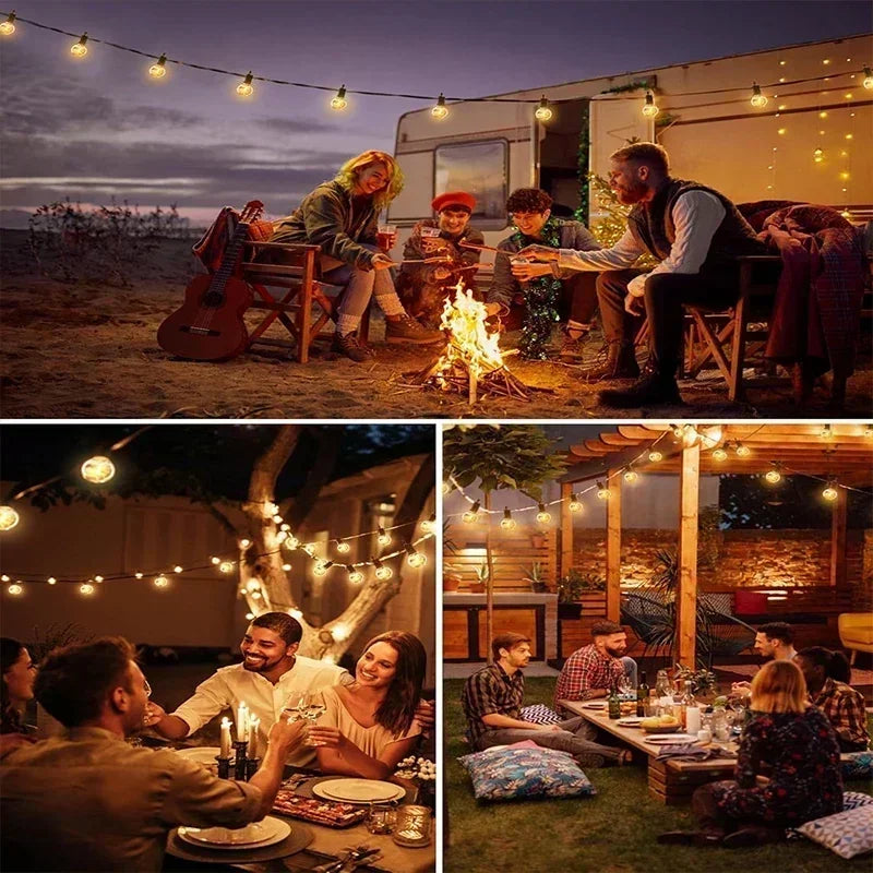 Moktan Sabai G40 Solar String Lights Outdoor 8 Modes Globe Bulb Waterproof Patio Garden Decor