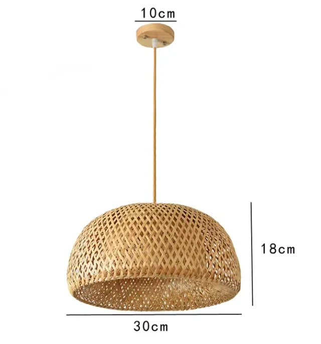 Moktan Sabai Handwoven Chinese Bamboo Pendant Lamp – Woven Hanging Light for Restaurant & Home style 01