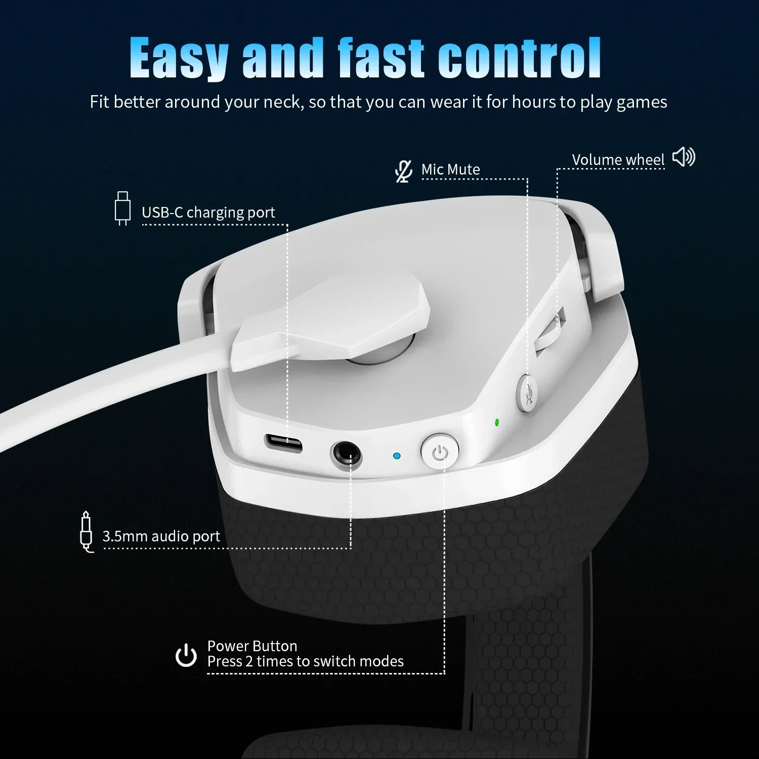 Moktan Sabai Dual Wireless Gaming Headset with Mic ANC for PS5 PC Mobile Switch
