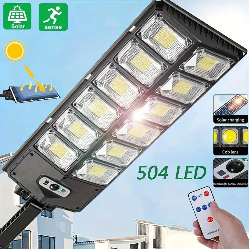 Moktan Sabai 504LED Solar Street Light Outdoor Motion Sensor Remote Control Waterproof 4300mAh