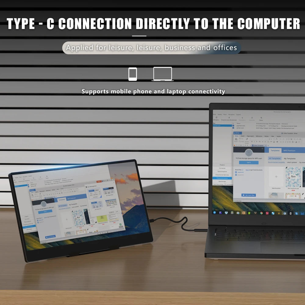 Moktan Sabai 14" Portable Monitor 1366x768 TN 60Hz 3ms Response 250cd/㎡ MUCAI N140-S36