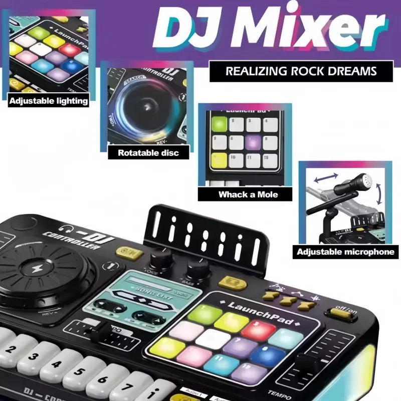 Moktan Sabai Kids DJ Mixer Music Toy with Microphone Educational Musical Playset