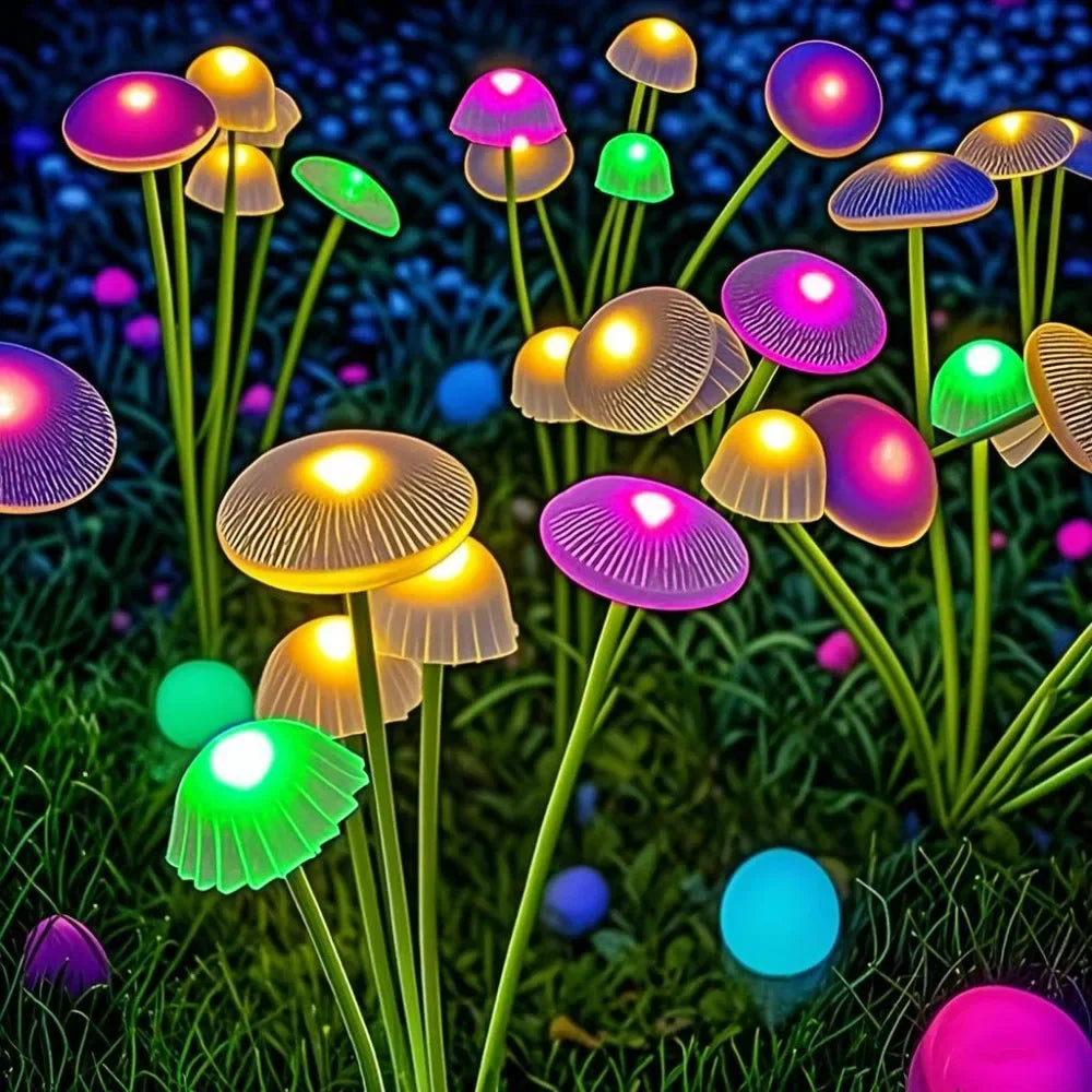 Moktan Sabai Solar Jellyfish Lights Outdoor LED Mushroom Garden Lights Waterproof Lawn Decor 6LED-color