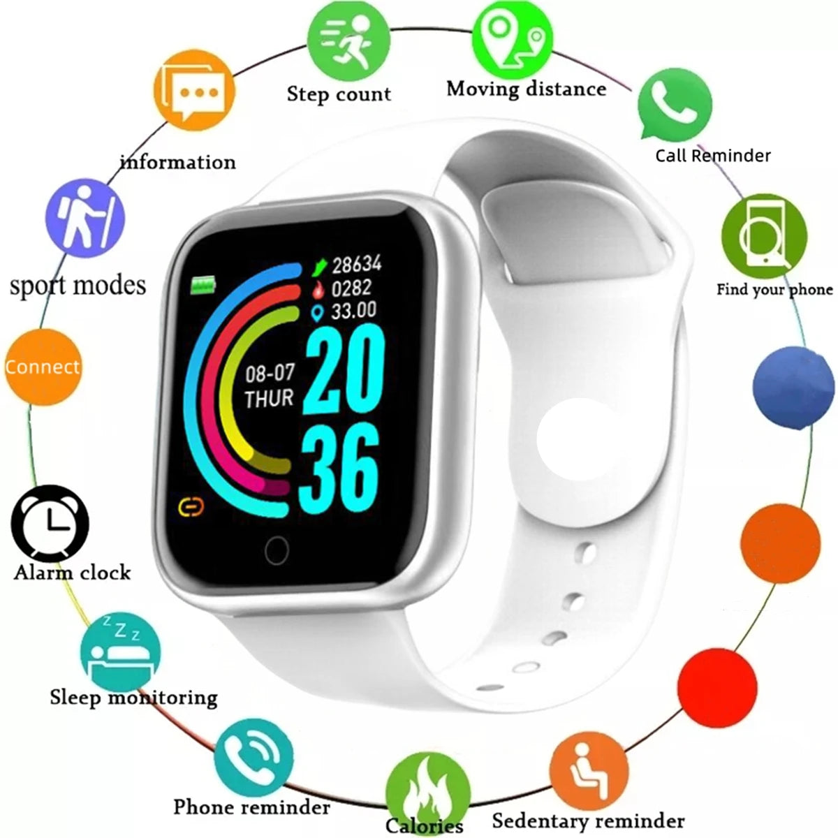 Smartwatch for Men & Women with Fitness Tracker, Messages & Heart Rate Monitor