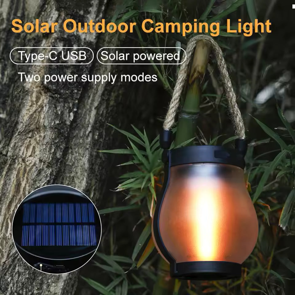 Moktan Sabai Solar Lanterns Outdoor – Waterproof Solar-Powered Lantern with Flickering Flame Effect for Garden and Patio