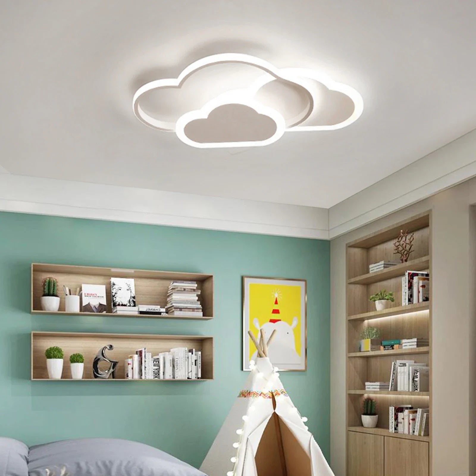 Moktan Sabai 32W LED Ceiling Light | Dimmable Remote Control Cartoon Ceiling Lamp Fixture United States changeable