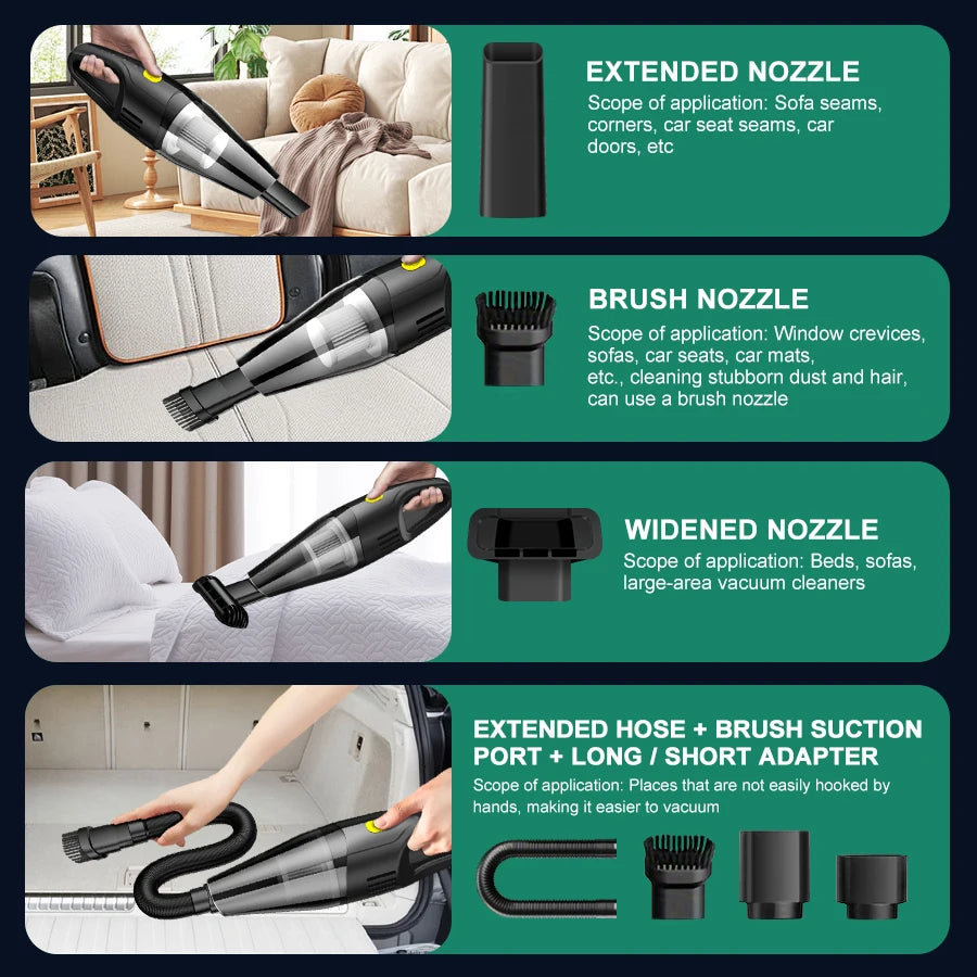 Moktan Sabai Wireless Mini Car Vacuum Cleaner Strong Suction Portable Handheld Blower