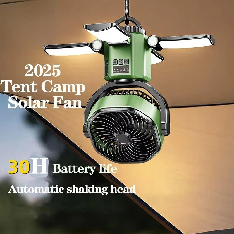 Moktan Sabai Rechargeable Camping Fan | Battery Powered Fan with 6000mAh Battery | Portable Cooling and LED Light for Outdoor Adventures