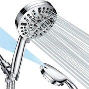 Moktan Sabai High Pressure Shower Head with Handheld & 10 Spray Modes, Stainless Steel Hose WHITE