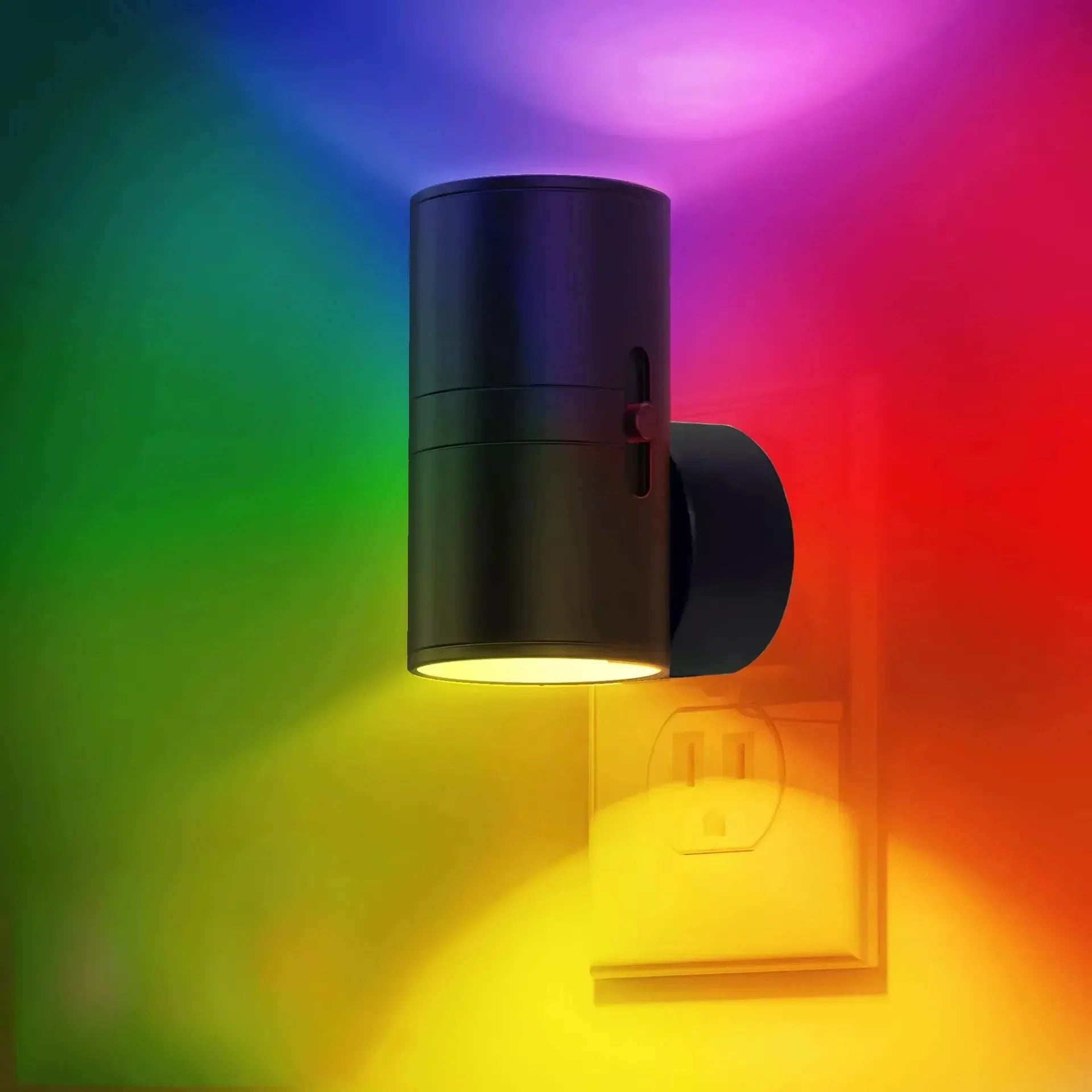 Moktan Sabai Plug In Dimmable LED Night Light Auto Sensor Bedside Bathroom Hallway Lamp 1Pc-Multicolor