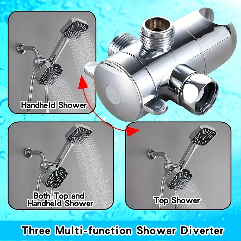 Moktan Sabai High-Flow 2-in-1 Handheld & Rain Shower Head Set Square Wall-Mounted Bathroom