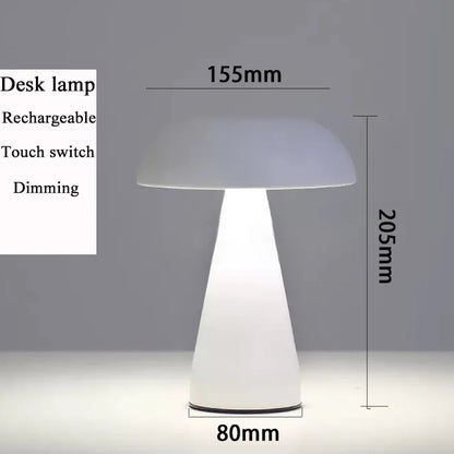 Rechargeable LED Mushroom Table Lamp Touch Sensor Bedside Night Light Decor