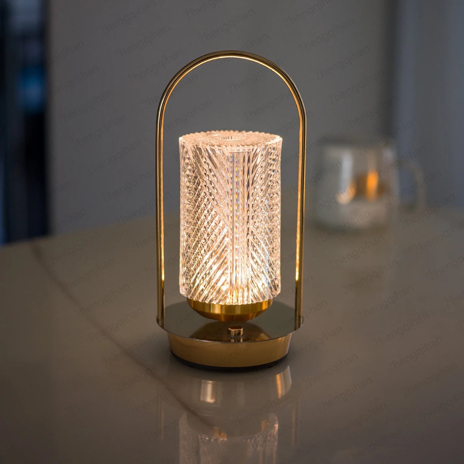 Moktan Sabai Wireless Crystal LED Table Lamp – Rechargeable Touch Night Light for Bedroom Bar A1