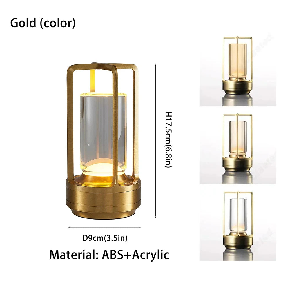 Rechargeable Touch Table Lamp Wireless LED Night Light for Bedroom Desk Decor