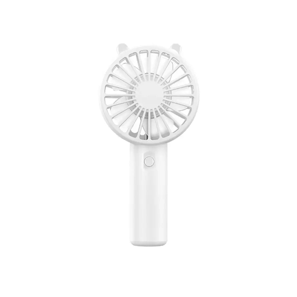 Moktan Sabai Portable Hand Fan | Mini Handheld Fan with 3-Speed Airflow Control | USB Rechargeable for On-the-Go Comfort White