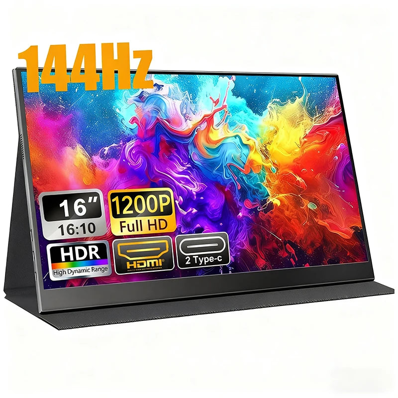 Moktan Sabai 16" Portable Monitor FHD 144Hz IPS 1200P HDR HDMI USB-C VESA Second Screen