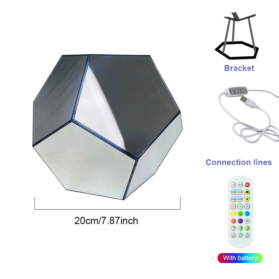 Moktan Sabai LED RGB Dodecahedron Night Light Geometric Colorful Space Lamp Home Decor Gift