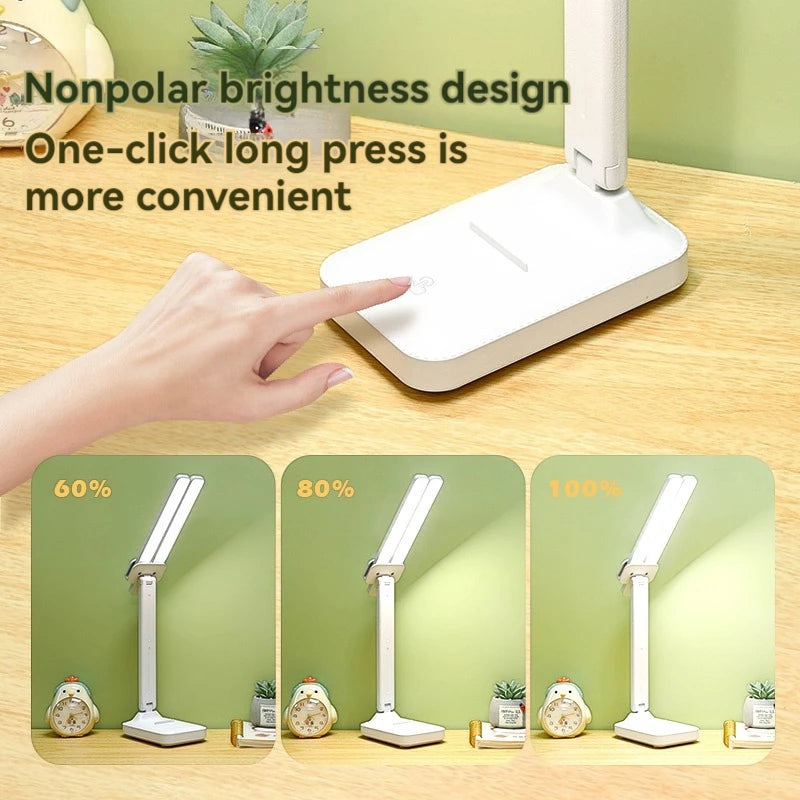 Moktan Sabai Dual Head LED Desk Lamp | USB Rechargeable Foldable Dimmable Study Reading Light