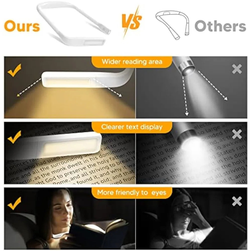 Moktan Sabai USB Rechargeable Reading Neck Light Hands Free Book Light for Bed Night