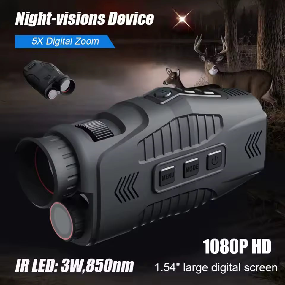Moktan Sabai 1080P Night Vision Monocular with Infrared Zoom HD Hunting Telescope for Day/Night Use