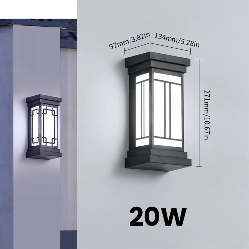 Moktan Sabai LED Outdoor Wall Light – IP66 Waterproof Motion Sensor Lamp for Porch & Garden Radar Motion Sensor Model F 20W Cold White