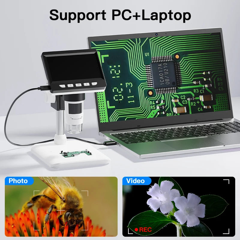 Moktan Sabai 4.3 Inch IPS USB Digital Microscope 1000X Coin Soldering Repair Camera
