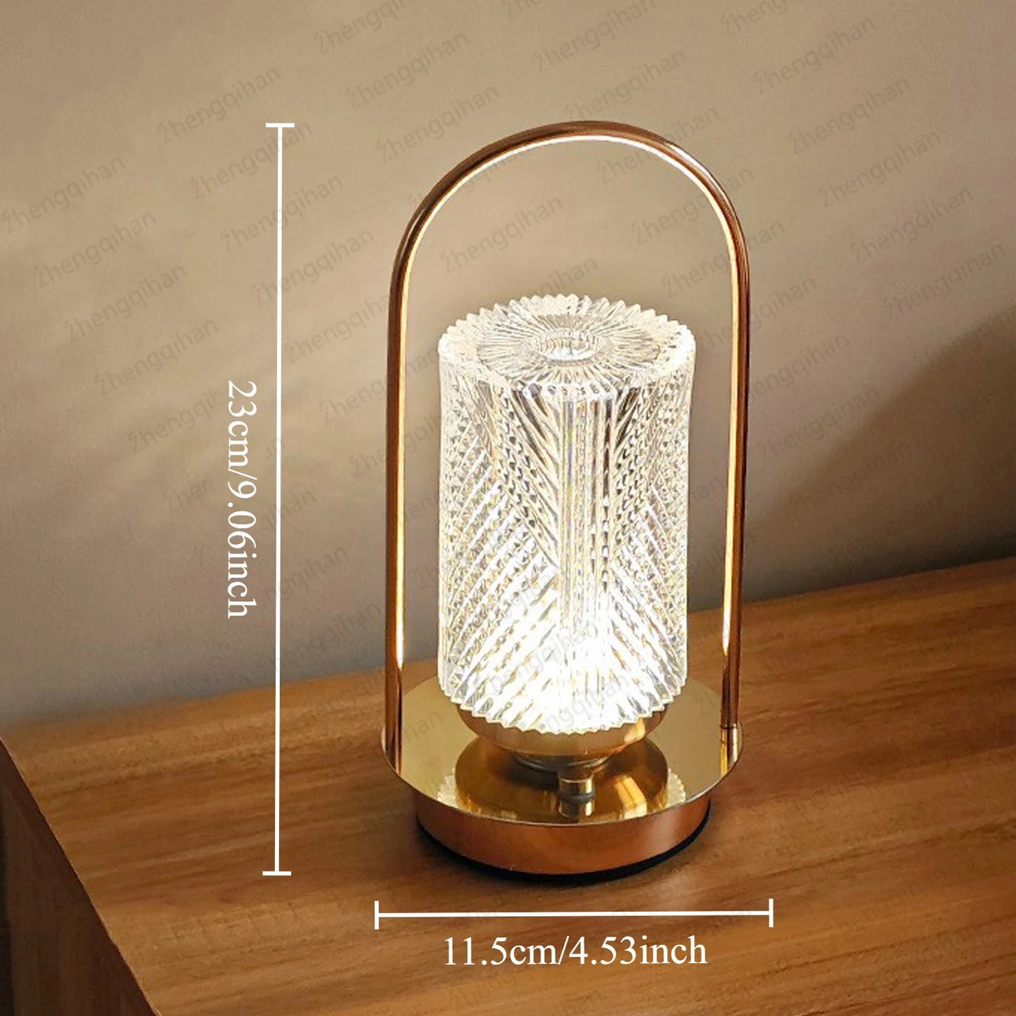 Wireless Crystal LED Table Lamp – Rechargeable Touch Night Light for Bedroom Bar