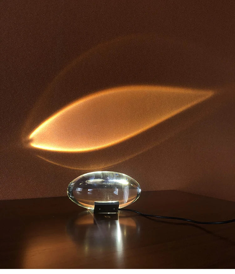 Moktan Sabai Italian Designer LED Crystal Table Lamp Egg Shape for Bedroom Decor & Gifting