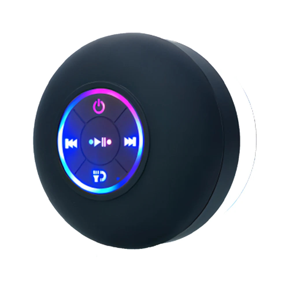 Moktan Sabai Portable Waterproof Bluetooth Speaker with LED Light Suction Cup Outdoor Black