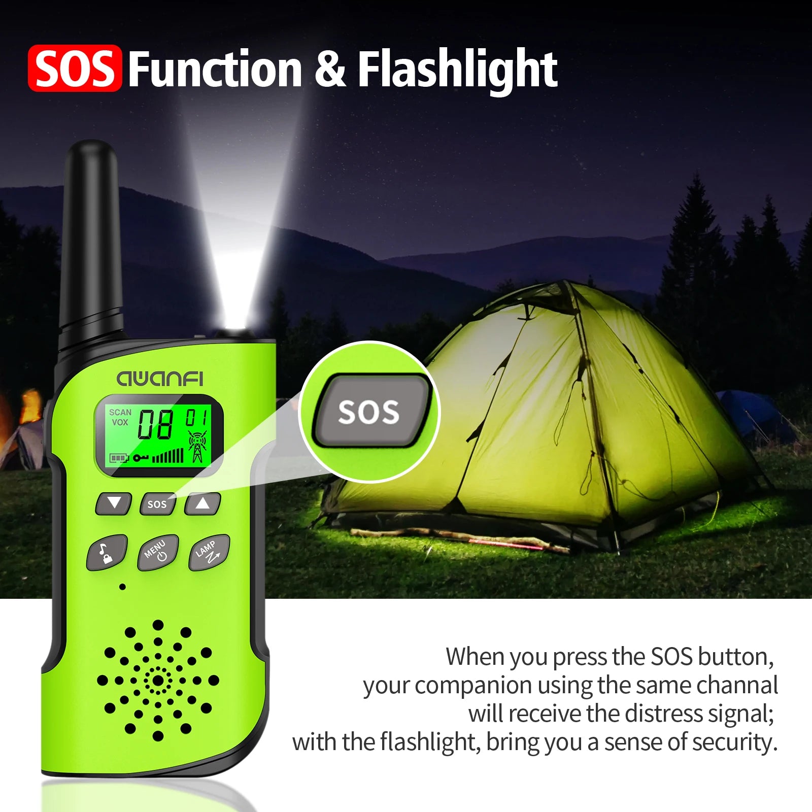 Moktan Sabai Rechargeable Walkie Talkies 4 Pack Long Range Kids Radios USB C Camping